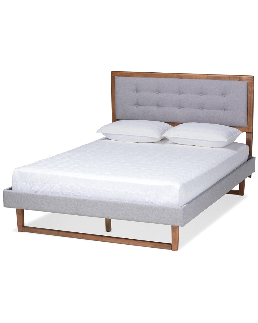 Baxton Studio Livinia Modern Transitional Upholstered & Wood Full Platform Bed