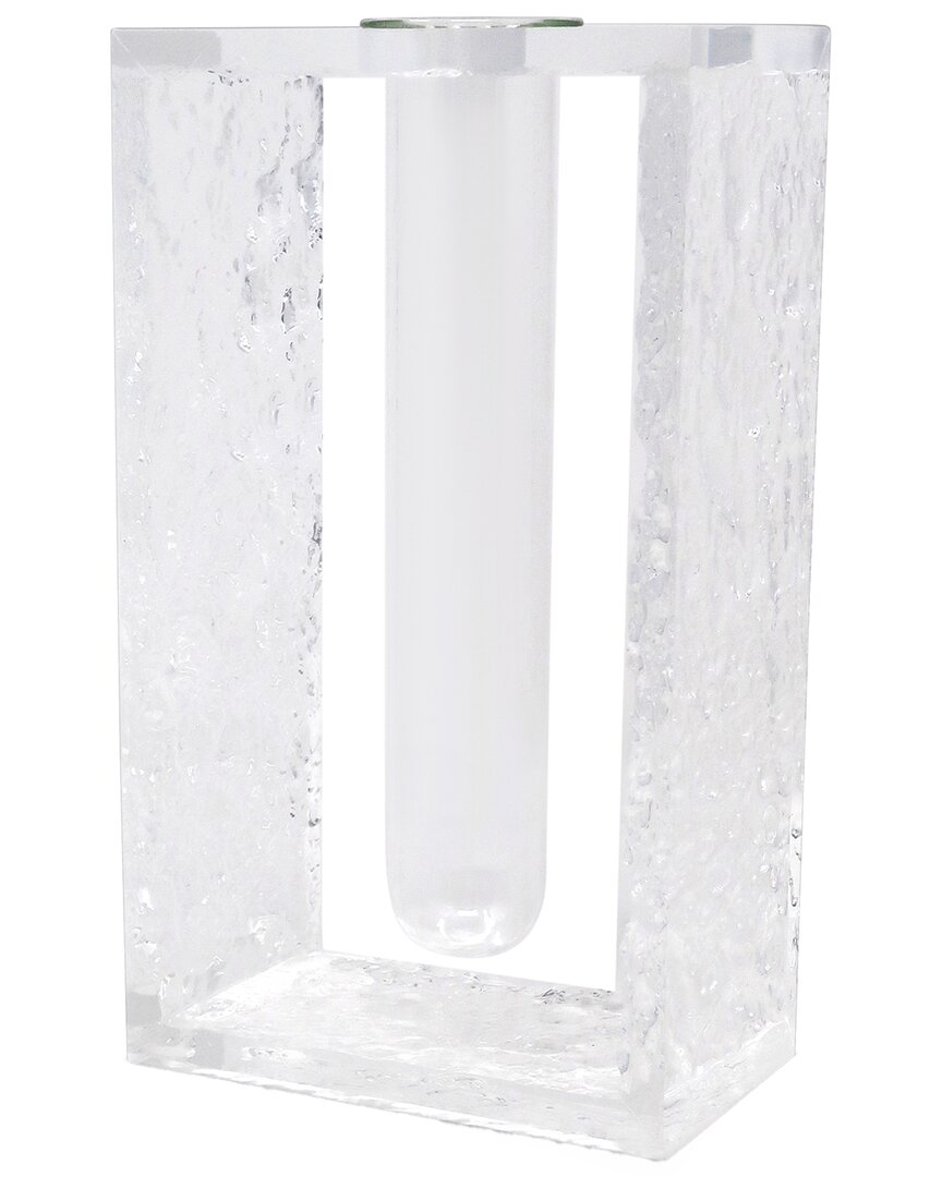 Vivience 8.75in Tube Inlayed Acrylic Vase