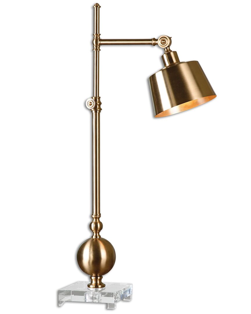 Shop Uttermost Laton Brushed Brass Task Lamp In Gold
