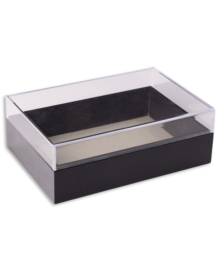 Bey-berk Arno Valet Box With Acrylic Lid 1 In Black