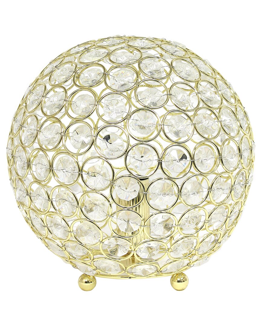 Shop Lalia Home Elipse 8 Inch Crystal Ball Sequin Table Lamp In Gold