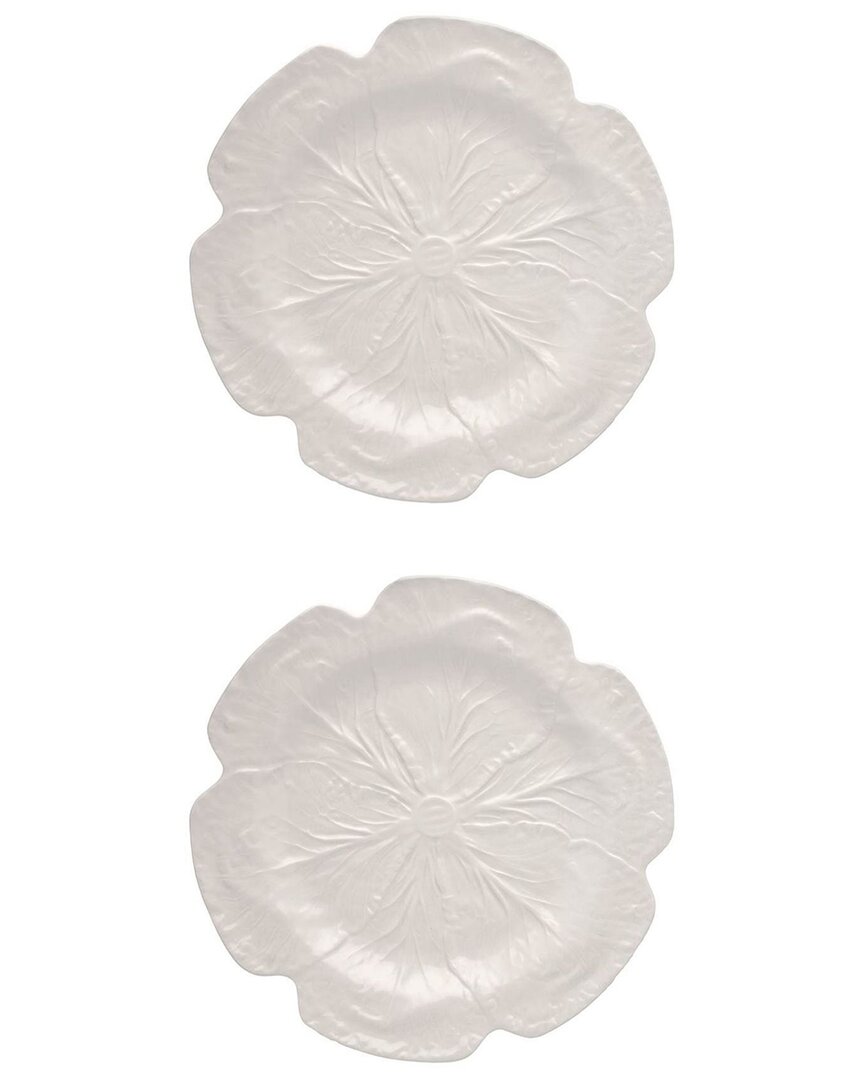 Shop Bordallo Pinhiero Cabbage Beige Charger Plates (set Of 2)