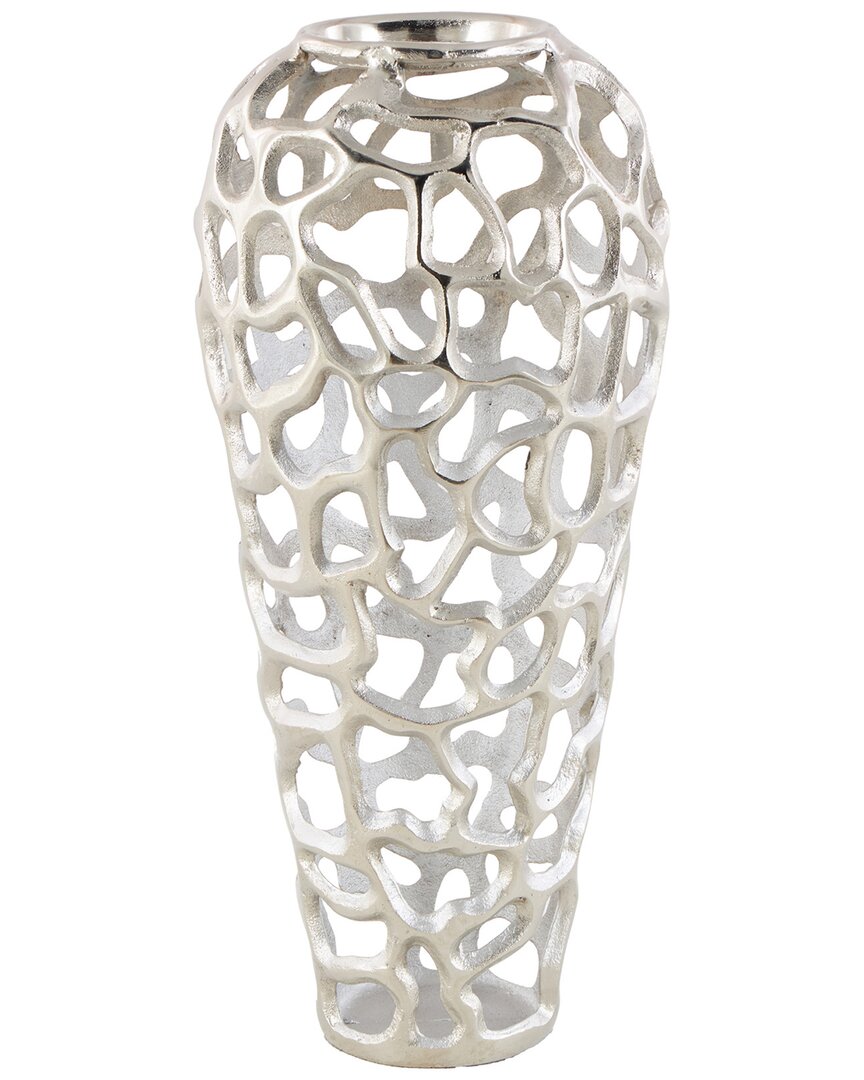 Peyton Lane Contemporary Metal Vase In Metallic