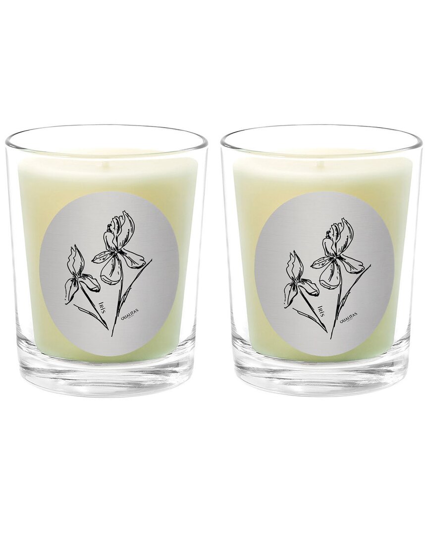 Qualitas Iris Two Scented Beeswax Candle Set In White