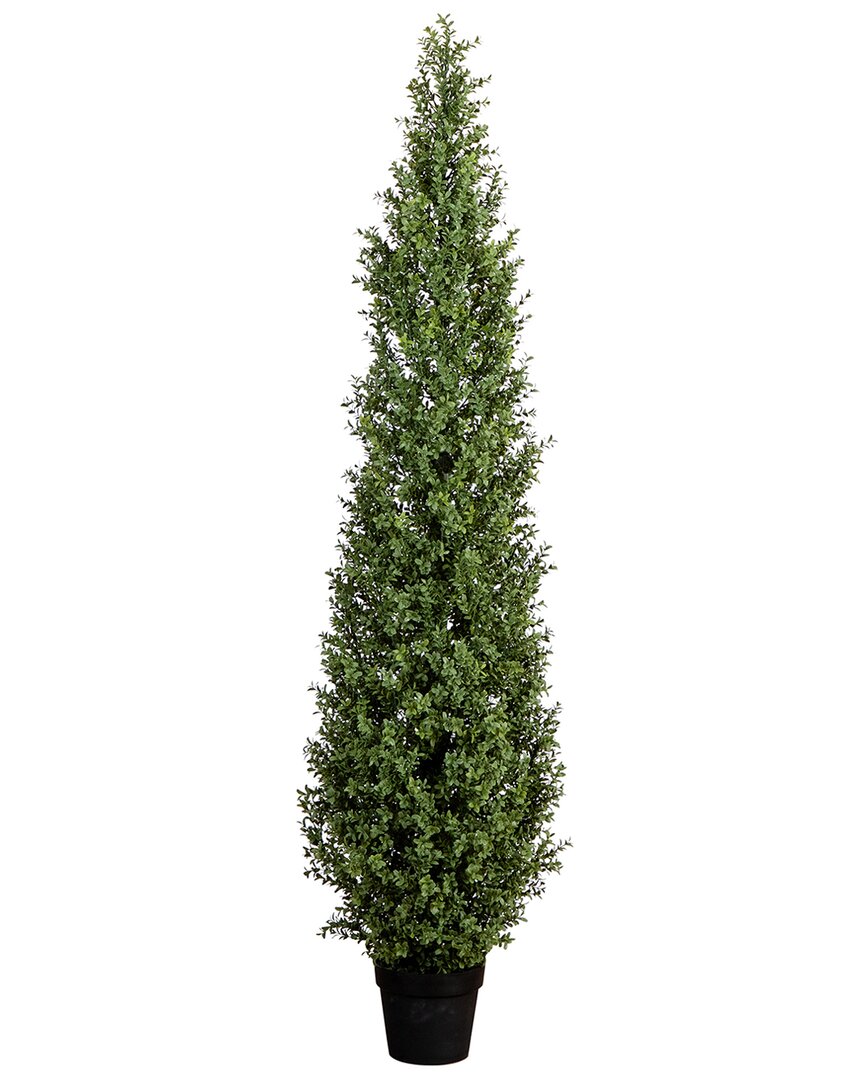 Nearly Natural 6ft Indoor/outdoor Uv-resistant Artificial Boxwood Topiary Tree In Green
