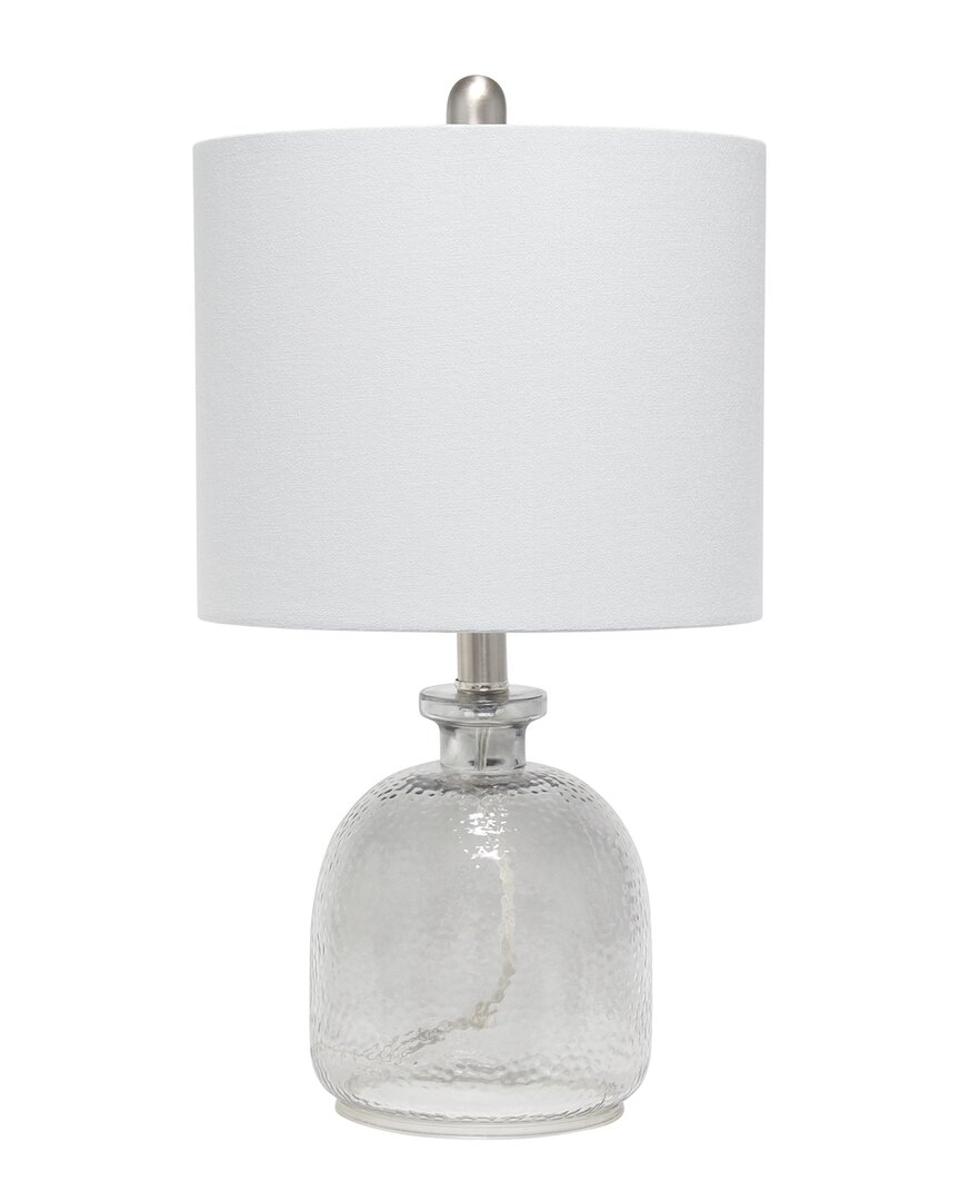 Lalia Home Smokey Gray Hammered Glass Jar Table Lamp