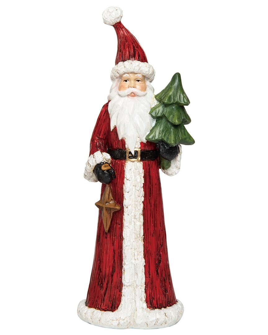 Transpac Resin 10in Multicolored Christmas Classic Rustic Santa Decor