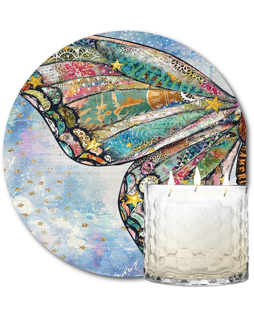 COURTSIDE MARKET COURTSIDE MARKET STARLIGHT DREAMS BUTTERFLY WING 13.5OZ SOY 3-WICK CANDLE WITH 8X8IN ARTBOARD