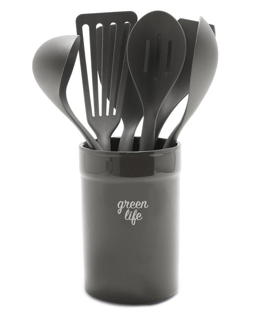 Greenlife 7pc Utensil Set With Crock In Yellow