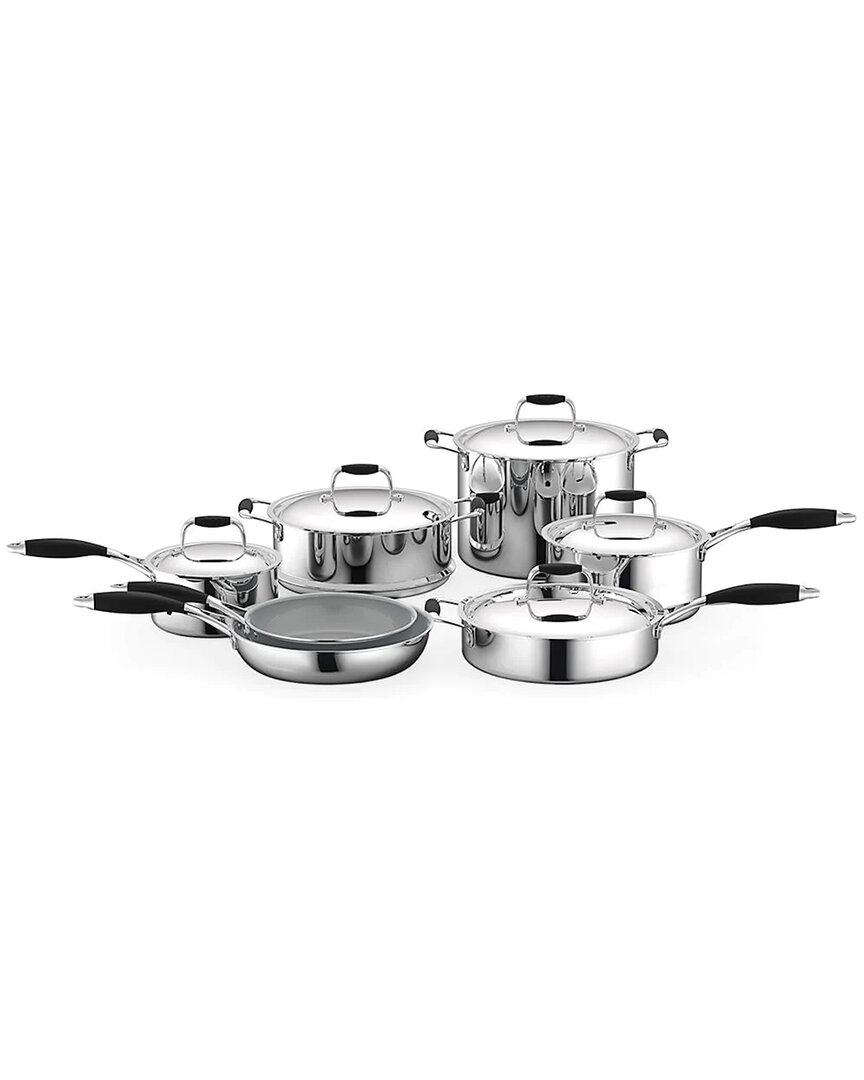 Nutrichef 12pc Clad Cookware Set In Silver