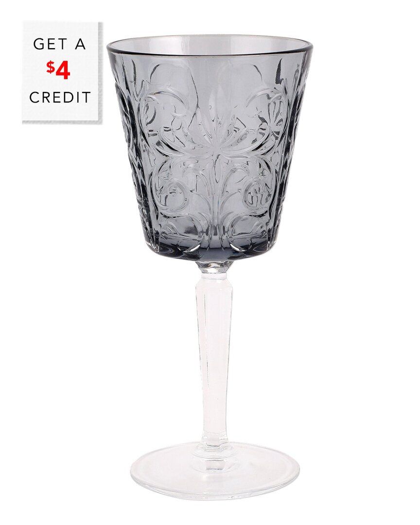 Shop Vietri Barocco Wine Glass With $4 Credit In Grey