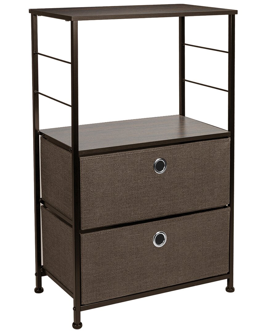 Sorbus 2-drawer End Table In Brown
