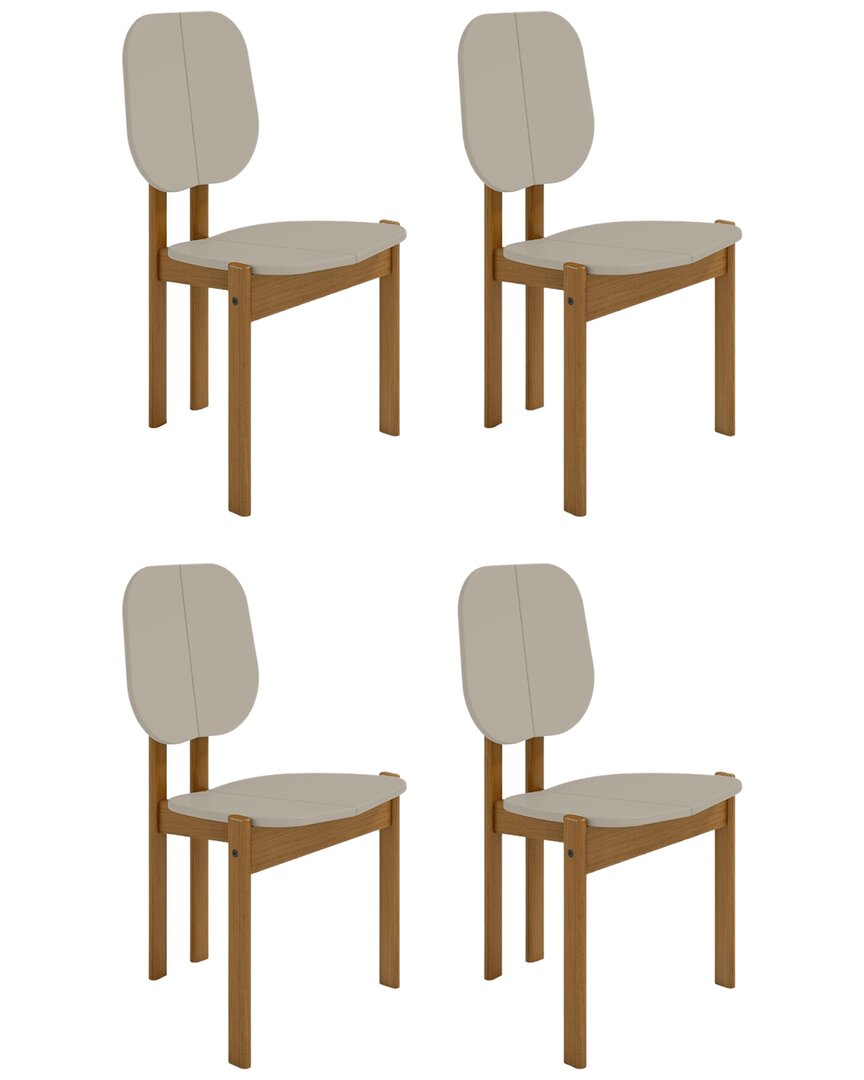 Manhattan Comfort Set Of 4 Mid-century Modern Gales Dining Chairs