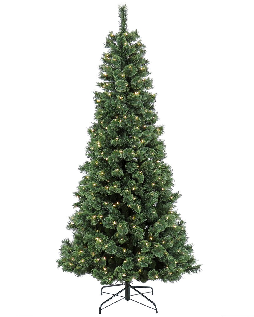 National Tree Company 7.5ft Pre-lit Pilchuck Pine Tree With Led Lights In Green