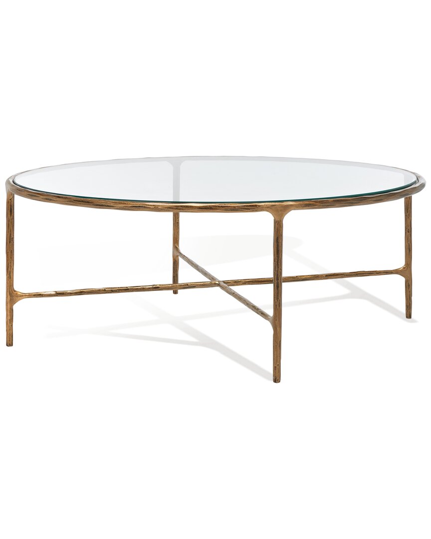 Safavieh Couture Jessa Oval Metal Coffee Table In Gold