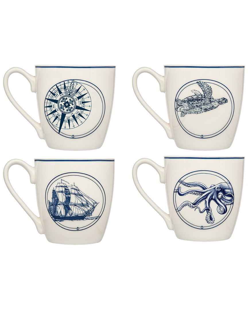 Godinger Coastal Set Of 4 Mugs