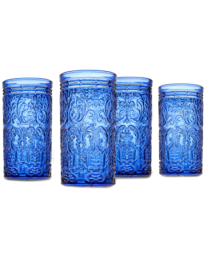 Shop Godinger Jax Blue Set Of 4 Highball Glasses