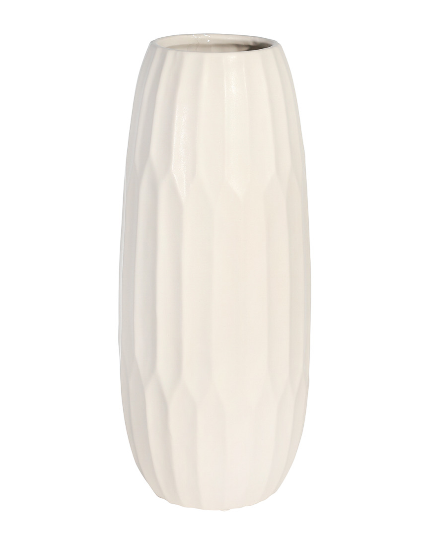 Sagebrook Home Ceramic Vase In White
