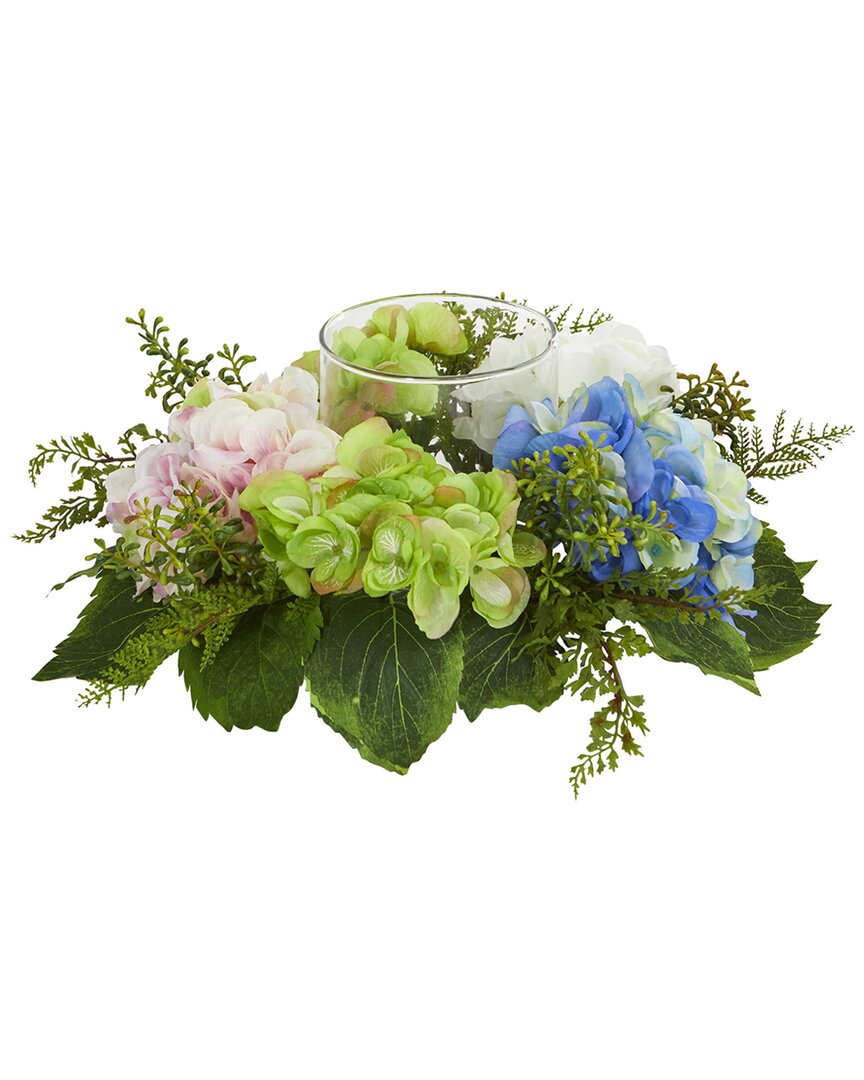 Nearly Natural Hydrangea Artificial Candelabrum In White