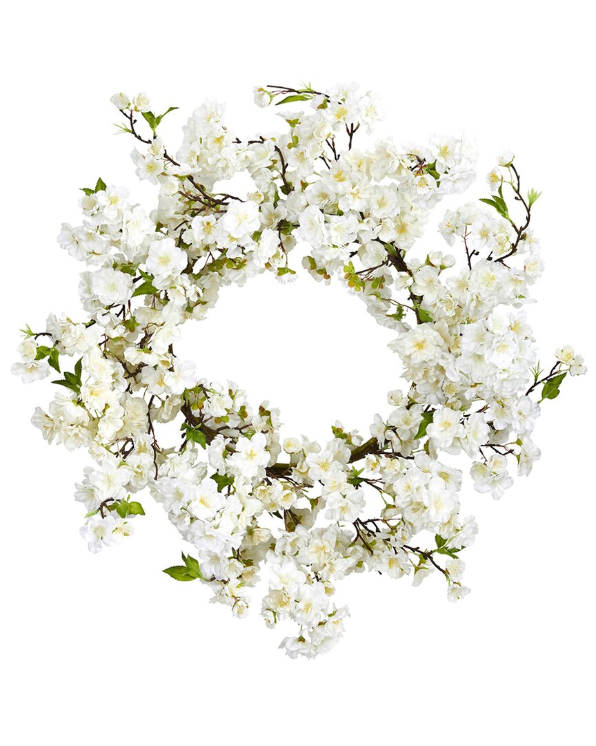 NEARLY NATURAL NEARLY NATURAL 24IN CHERRY BLOSSOM WREATH