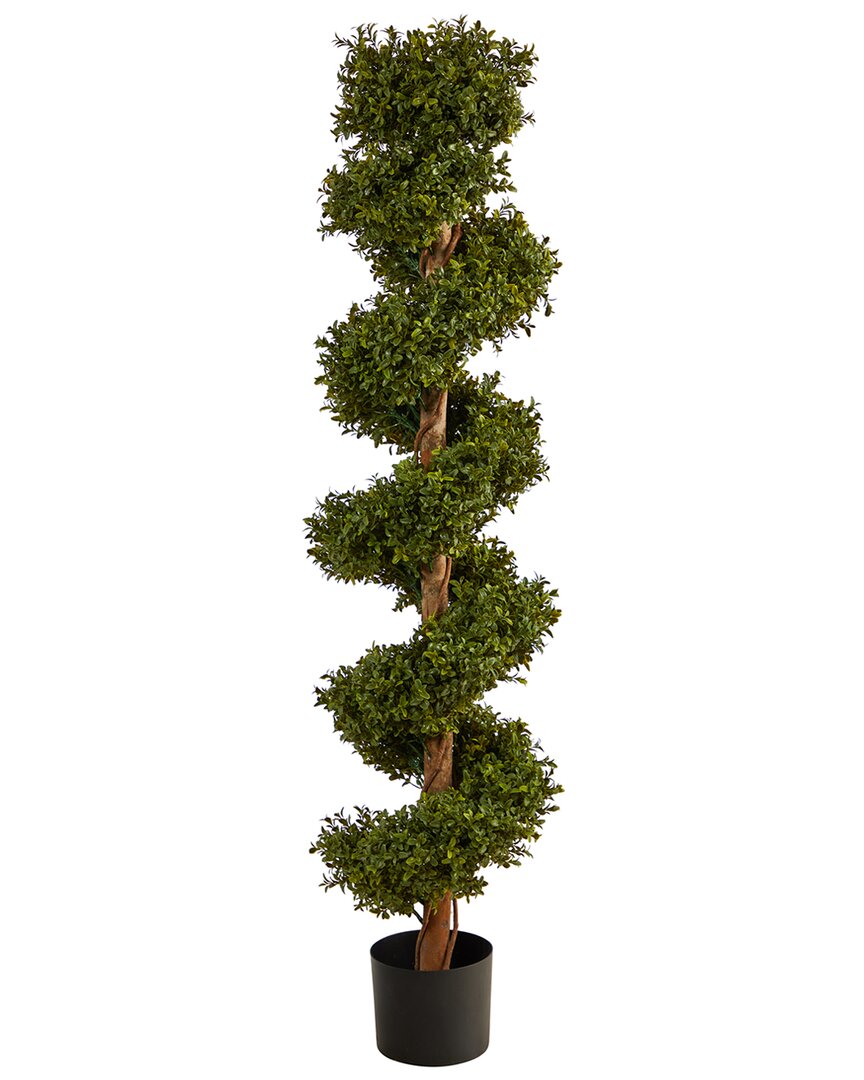 Nearly Natural 5ft Boxwood Spiral Topiary Artificial Tree (indoor/outdoor) In Green