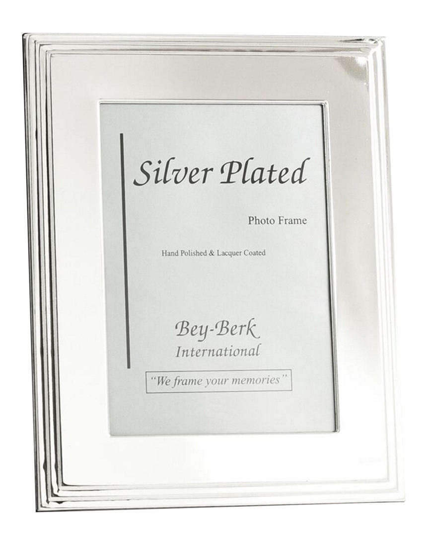 Bey-berk 4x6in Silver Plated Picture Frame With Easel Back