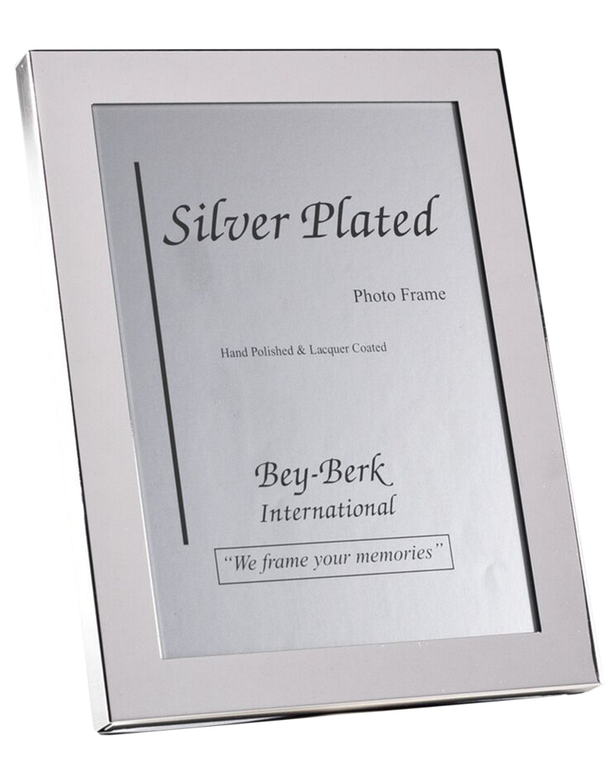 Bey-berk Silver Plated 5x7 Picture Frame With Easel Back