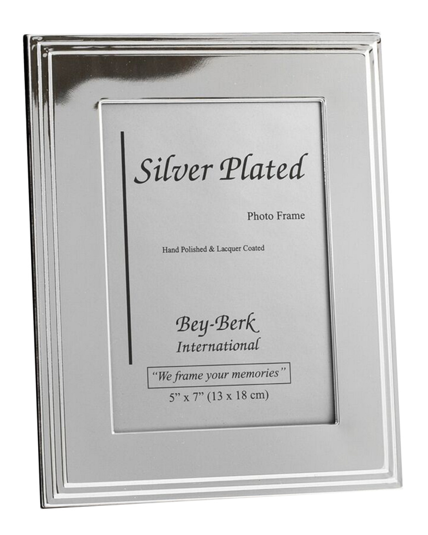 Bey-berk Silver Plated Picture Frame With Easel Back