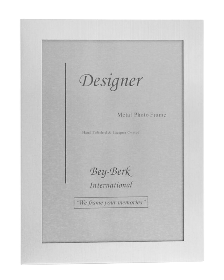 Bey-berk Brushed Metal Picture Frame With Easel Back