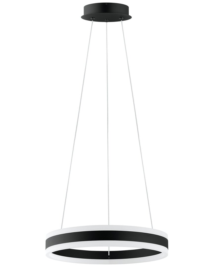 EGLO EGLO TONARELLA 2 LIGHT INTEGRATED LED CIRCULAR OPEN PENDANT WITH BLACK FINISH & WHITE ACRYLIC DIFFUS