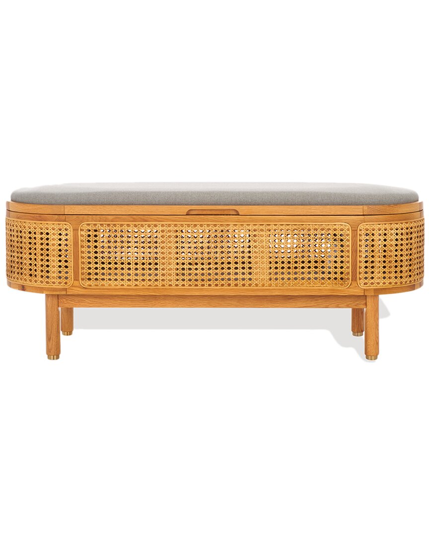Safavieh Couture Dolly Cane &wood Storage Bench In Brown