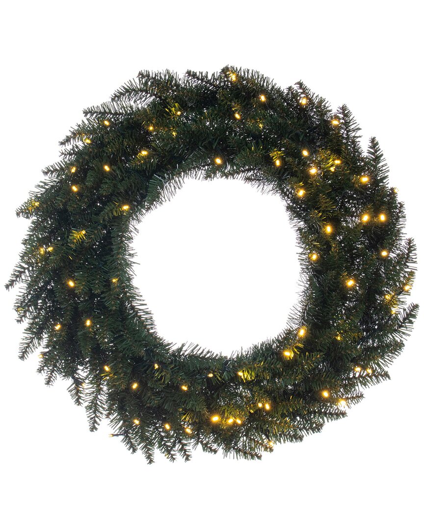 Vickerman 30in Camdon Fir Artificial Pre-lit Wreath In Green