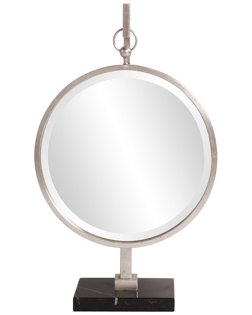 Howard Elliott Medallion Mirror In Silver