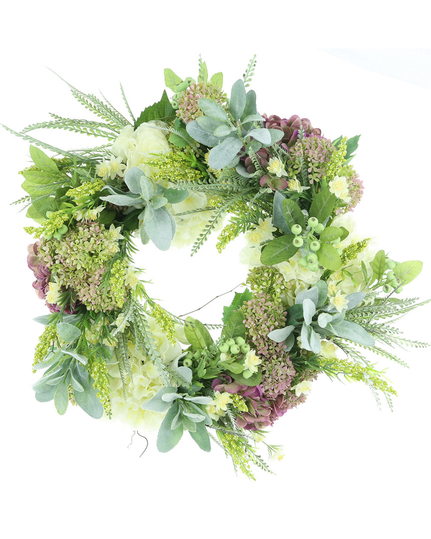 Creative Displays 27in Green, Teal And Purple Mixed Floral Wreath