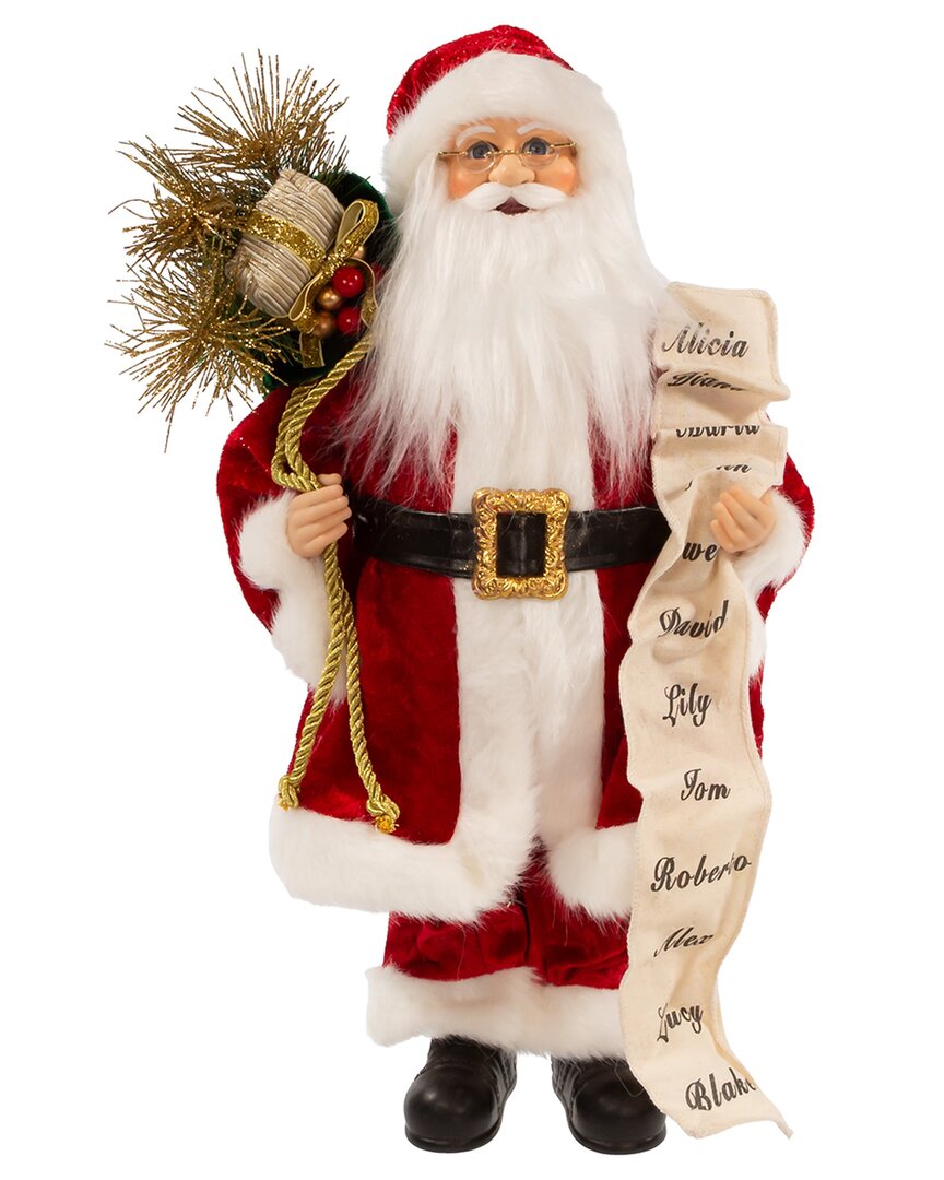 Kurt Adler 17.25in Kringle Klaus Tradition Santa With List In Red