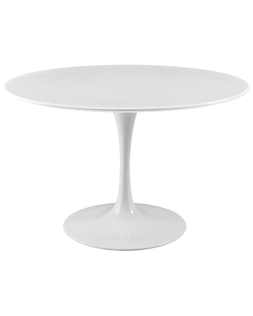 Modway Lippa 47in Round Wood Top Dining Table In White