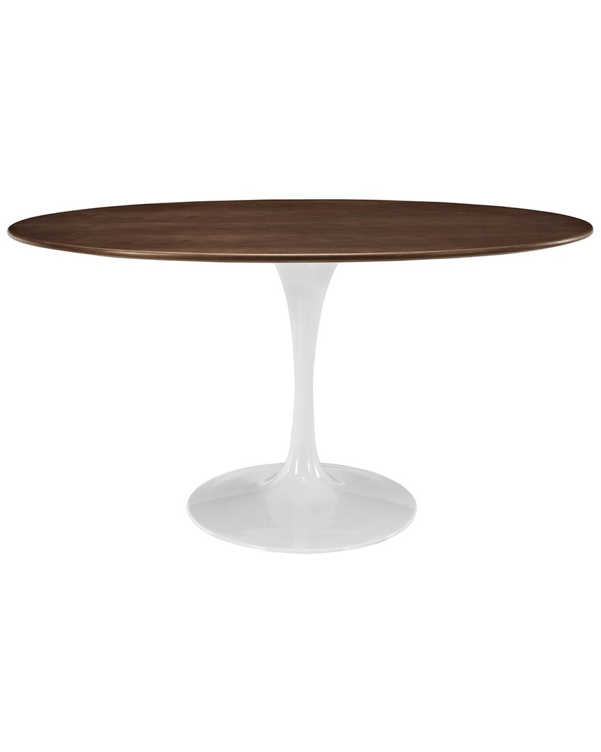 Modway Lippa 60 Oval Walnut Dining Table Eei-1138-wal In Brown