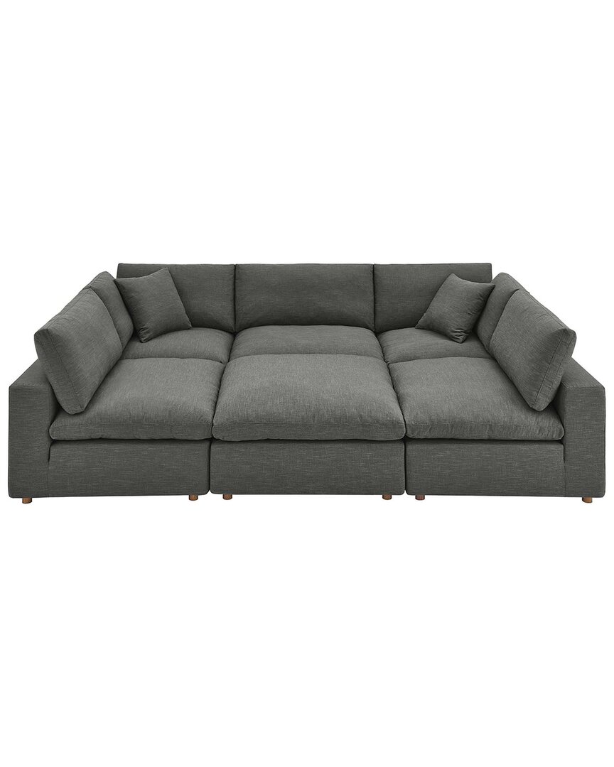 Modway Commix Down Filled Overstuffed 6pc Sectional Sofa In Grey