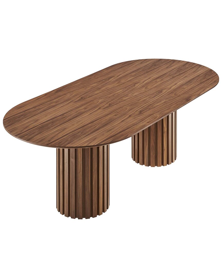 Modway Senja 95in Oval Dining Table In Brown