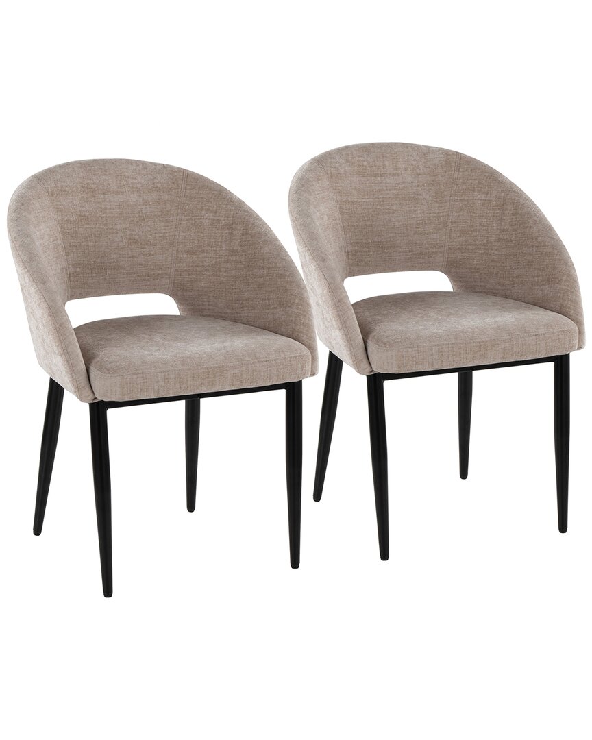 Lumisource Set Of 2 Renee Upholstered Chair In Black