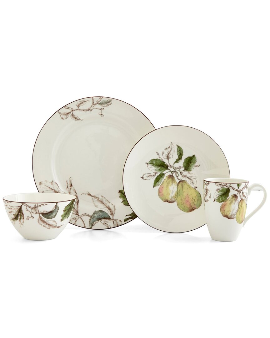 Portmeirion Nature's Bounty Pear 4pc Place Setting In White