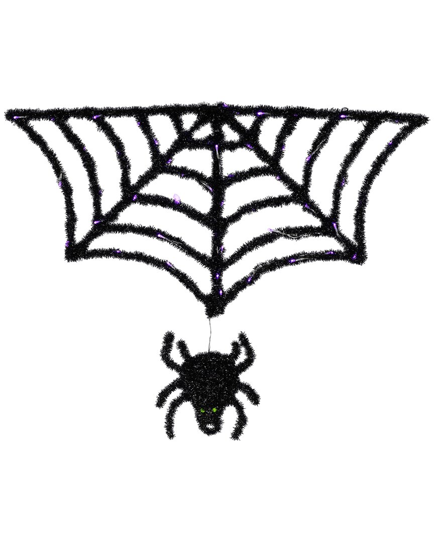 Northlight Lighted Spider & Web Halloween Decoration In Black