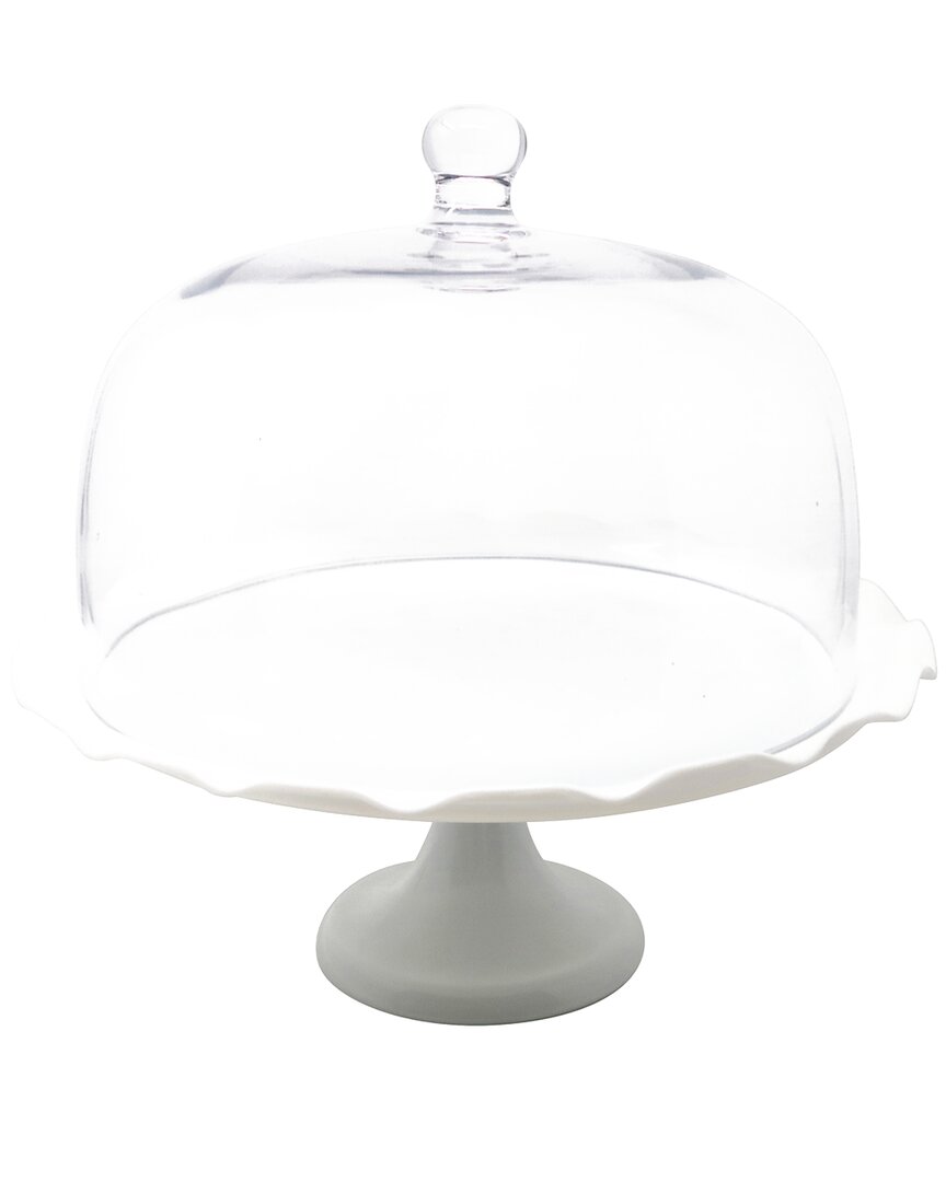 Vivience Cake Stand Scalloped In White