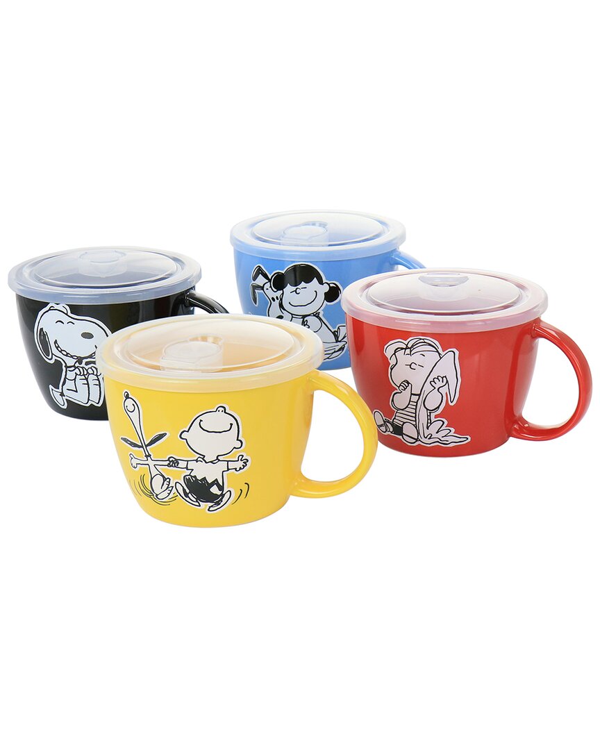 Peanuts 70th Anniversary 4pc Soup Bowl Set With Vented Lids In Multi