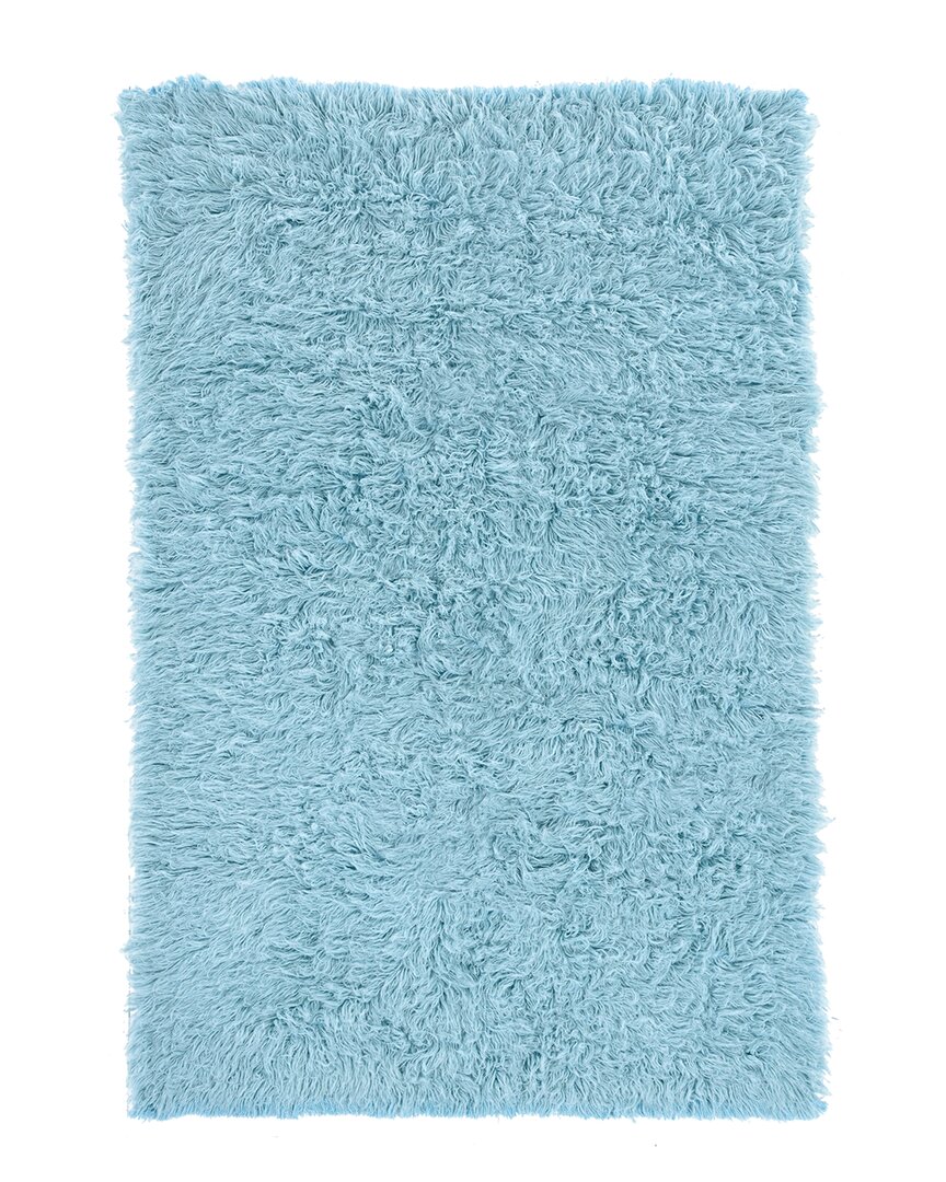Linon New Flokati 1400gr Wool Area Rug In Blue