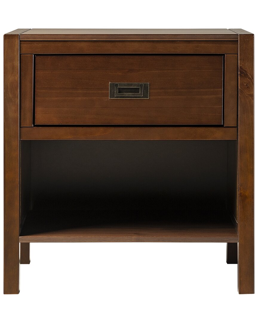 Hewson Lydia 1-drawer Classic Solid Wood Nightstand In Brown