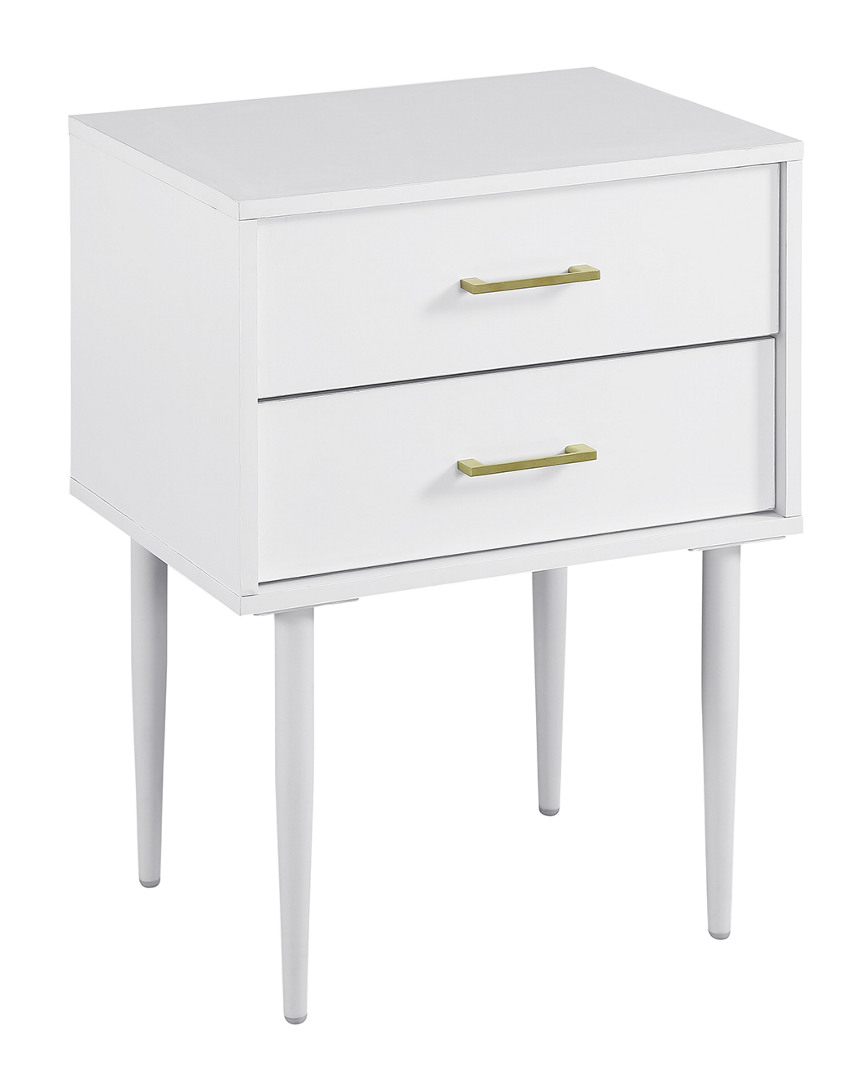 Hewson 20in Mid-century Modern Two-drawer Side End Table