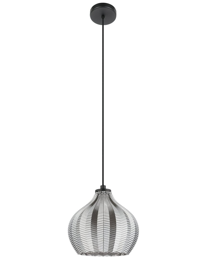 Eglo Tamallat 1 Light Pendant With Black Finish & Vaporized Black Transparent Shade