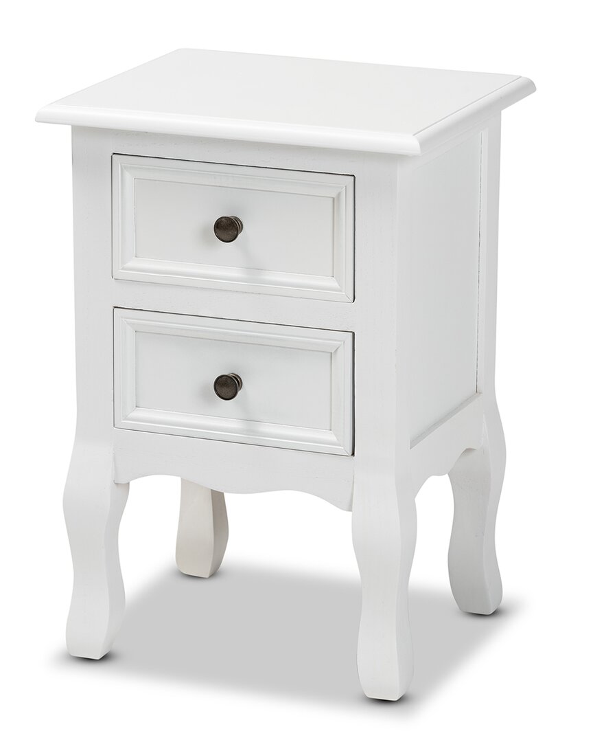 Baxton Studio Caelan 2-drawer Nightstand In White