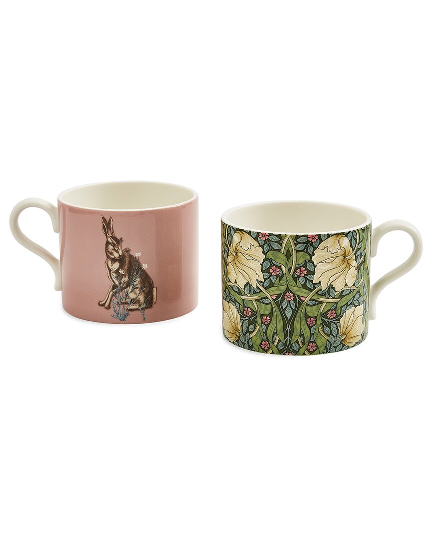 Spode Morris & Co Pimpernel & Forest Hare Mugs (set Of 2) In Multicolor